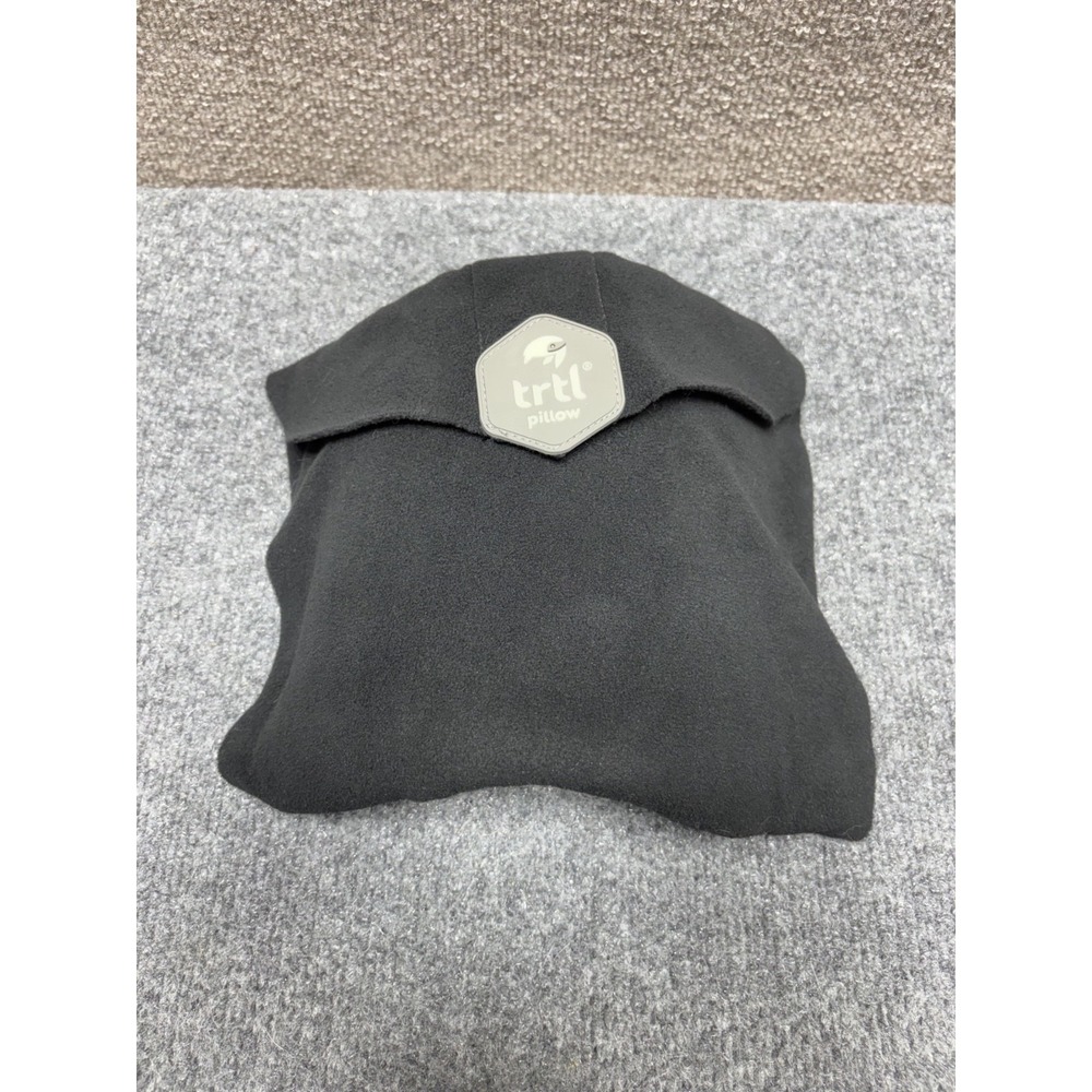 Trtl Soft Fleece Neck Support Pillow Hook & Loop Fast One Size Unisex Black EUC